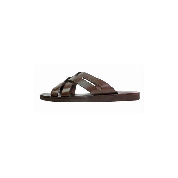 Fiji Brown Italian Leather Sandals Mens main image 4